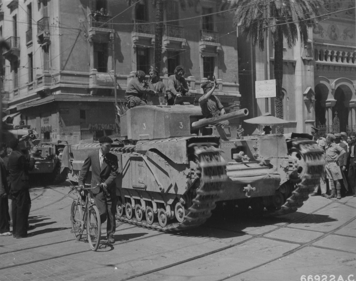 A victory parade of Allied forces in Tunis, the capital of French Tunisia, 12 May 1943. National Archives. Public Domain. A victory parade of Allied forces in Tunis, the capital of French Tunisia, 12 May 1943. National Archives. Public Domain.